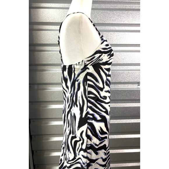 Le Superbe Zebra Stripe Slip Dress, Ostrich Feathers, Women's Size S - Picture 3 of 9